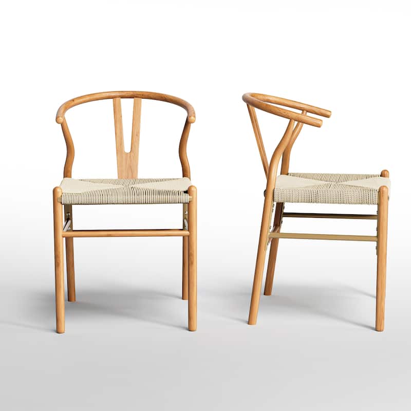 Set of 2 Handwoven Boho Dining Chairs