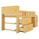 preview thumbnail 10 of 21, Twin Size Loft Bed with LED and Bookshelf, Wood Low Loft Bed with Stairs, Kids Twin Loft Bed with Storage Drawers and Shelves