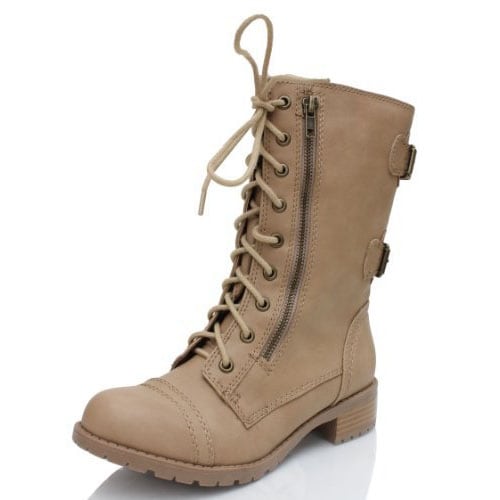 beige combat boots womens