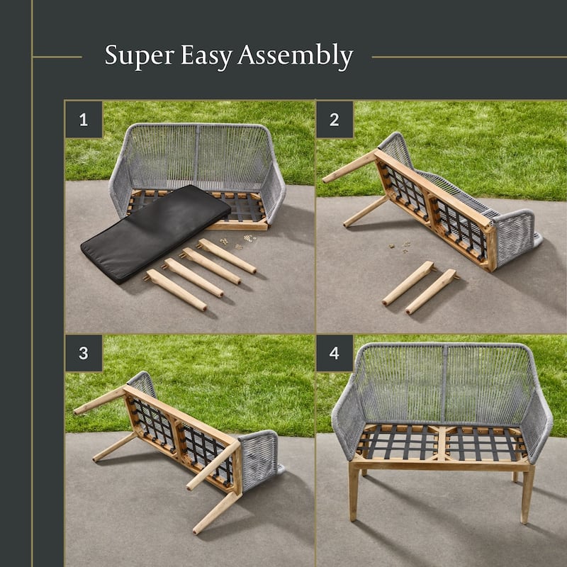 New Heights Huxley Woven Rope Outdoor Loveseat