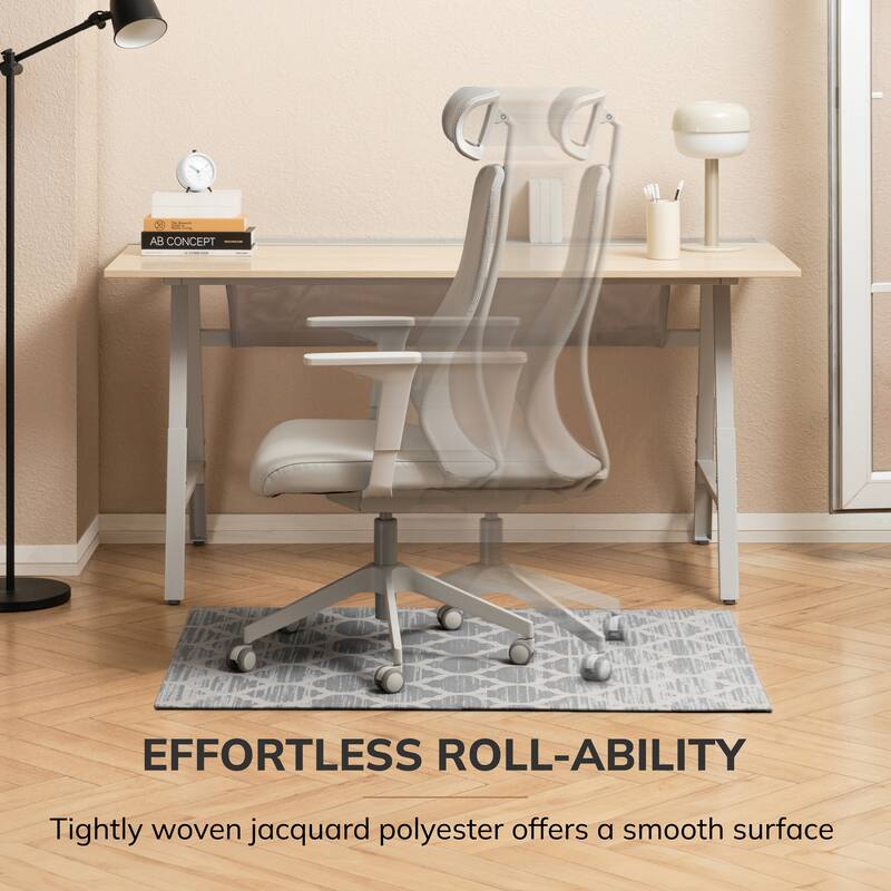 Jani 40"x54" Rug'd Chair Mat-Rug Style Office Chairmat for Carpet & Hard Floors| 0.5" Thick |Non-Slip, Foldable Desk Chair Mat