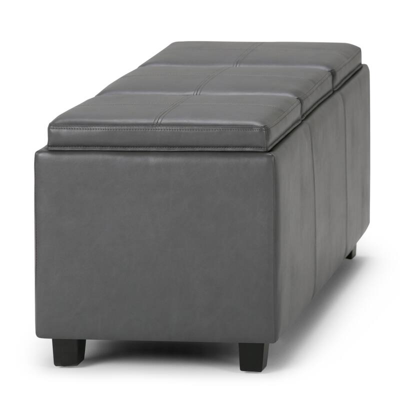 WYNDENHALL Franklin 42-in. Wide Contemporary Rectangular Storage Ottoman