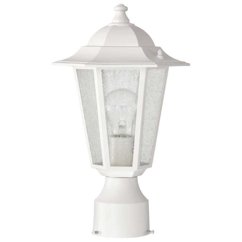 Cornerstone 1 Light White with Clear Seed Post Lantern - White