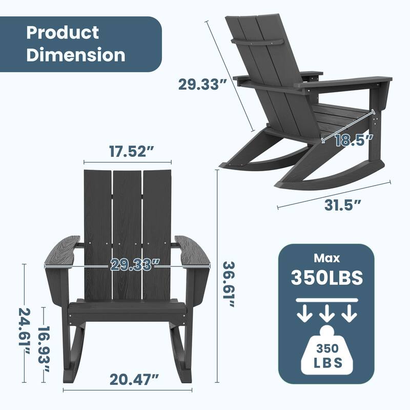 Modern Rocking Plastic Outdoor Adirondack Chair