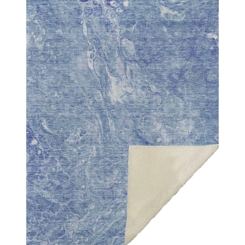Premium Machine Washable Abstract Flow Sherpa Throw Blanket