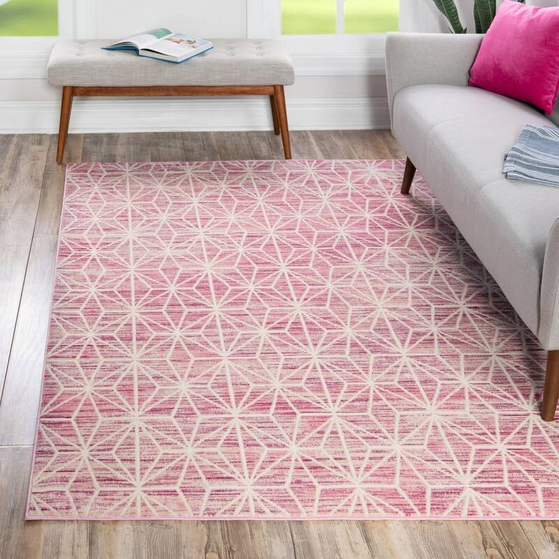 Contemporary Richye Collection Area Rug - Pink - 7'10"x10'