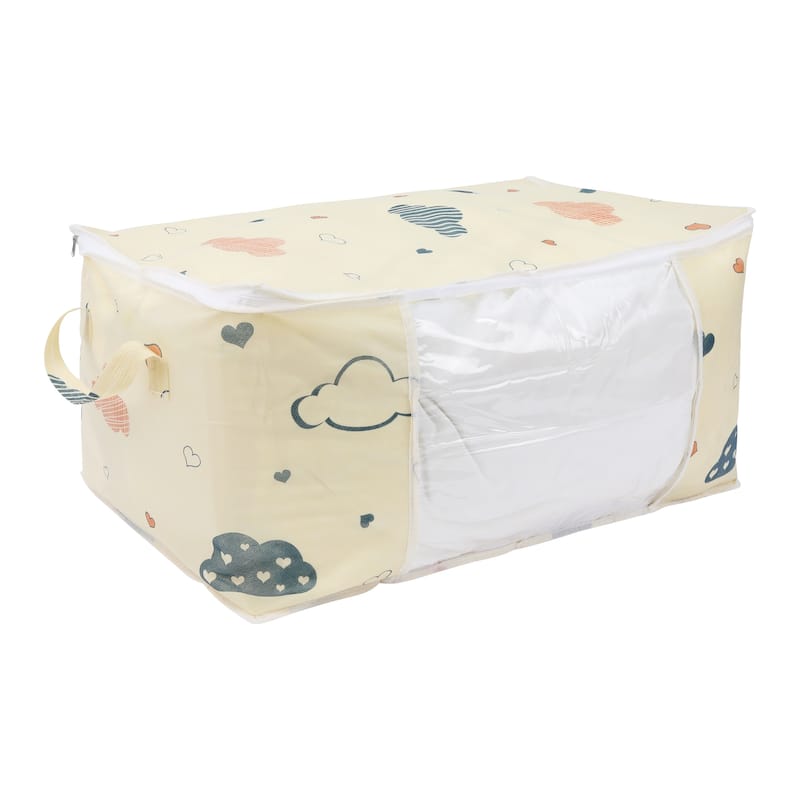 1 Pack Clothes Storage,Storage Bags,Moving Bags for Organizing Bedroom,Clothing,Comforters,Closet Organizers and Storage - Beige - 23.5*15.5*12in