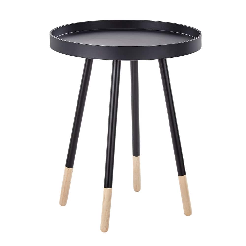 Marcella Paint-Dipped Round Tray-Top Side Table by iNSPIRE Q Modern