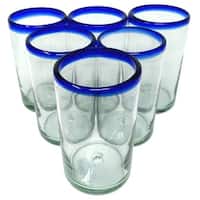 Le'raze Set Of 4 Clear Heavy Base Drinking Glasses With Bamboo