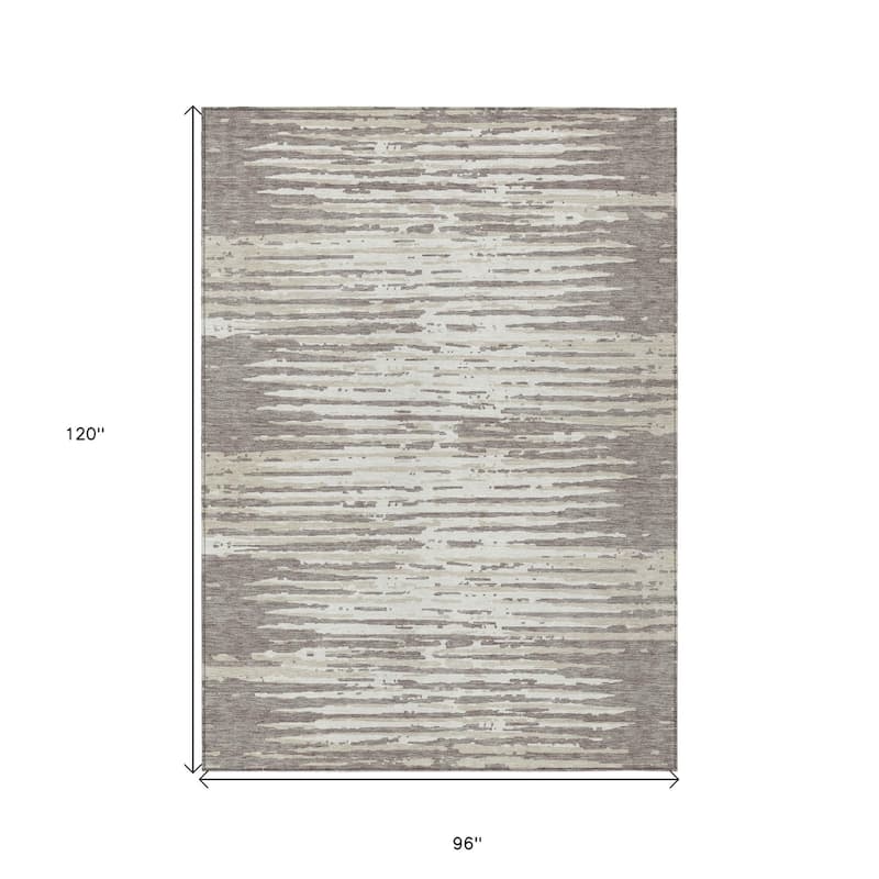 HomeRoots Striped Transitional Rectangle Outdoor Rug