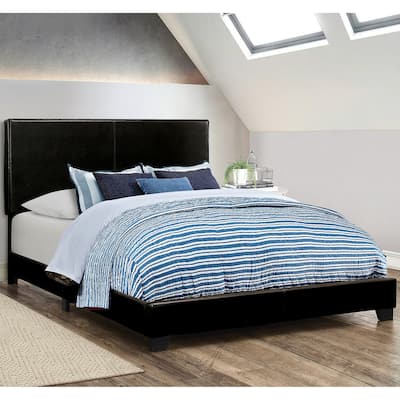 Modern Design Black Leatherette Upholstered Bed