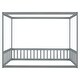 preview thumbnail 26 of 49, Full Size Wood Canopy Bed with Guardrails,Floor Bed For Kids