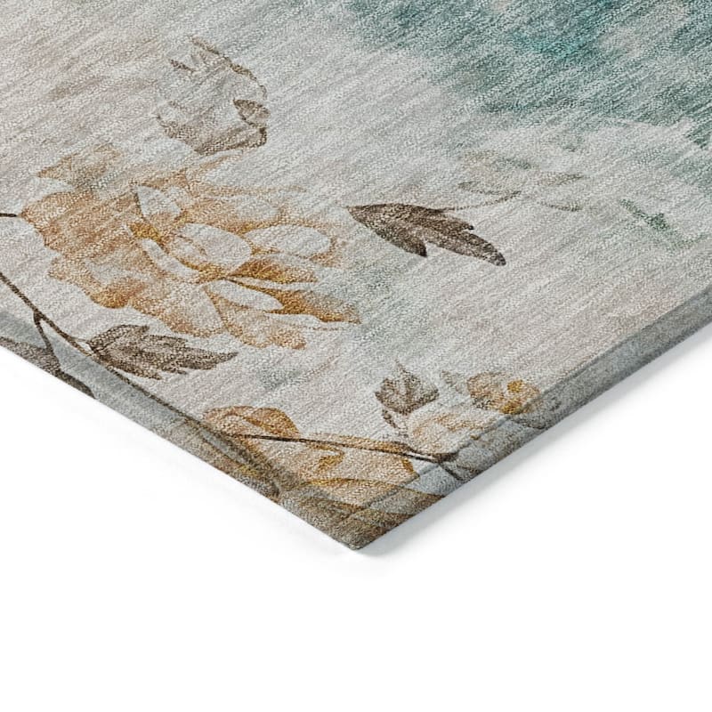 HomeRoots Floral Transitional Rectangle Outdoor Rug