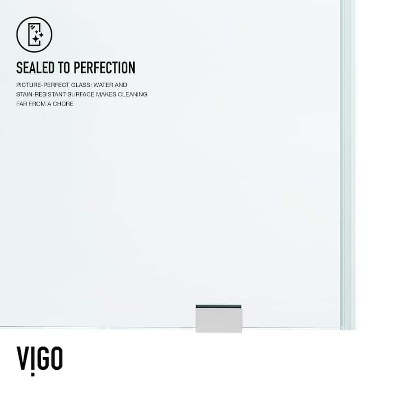 VIGO Hamilton 56" to 60" W x 78" H Frameless Sliding Shower Door