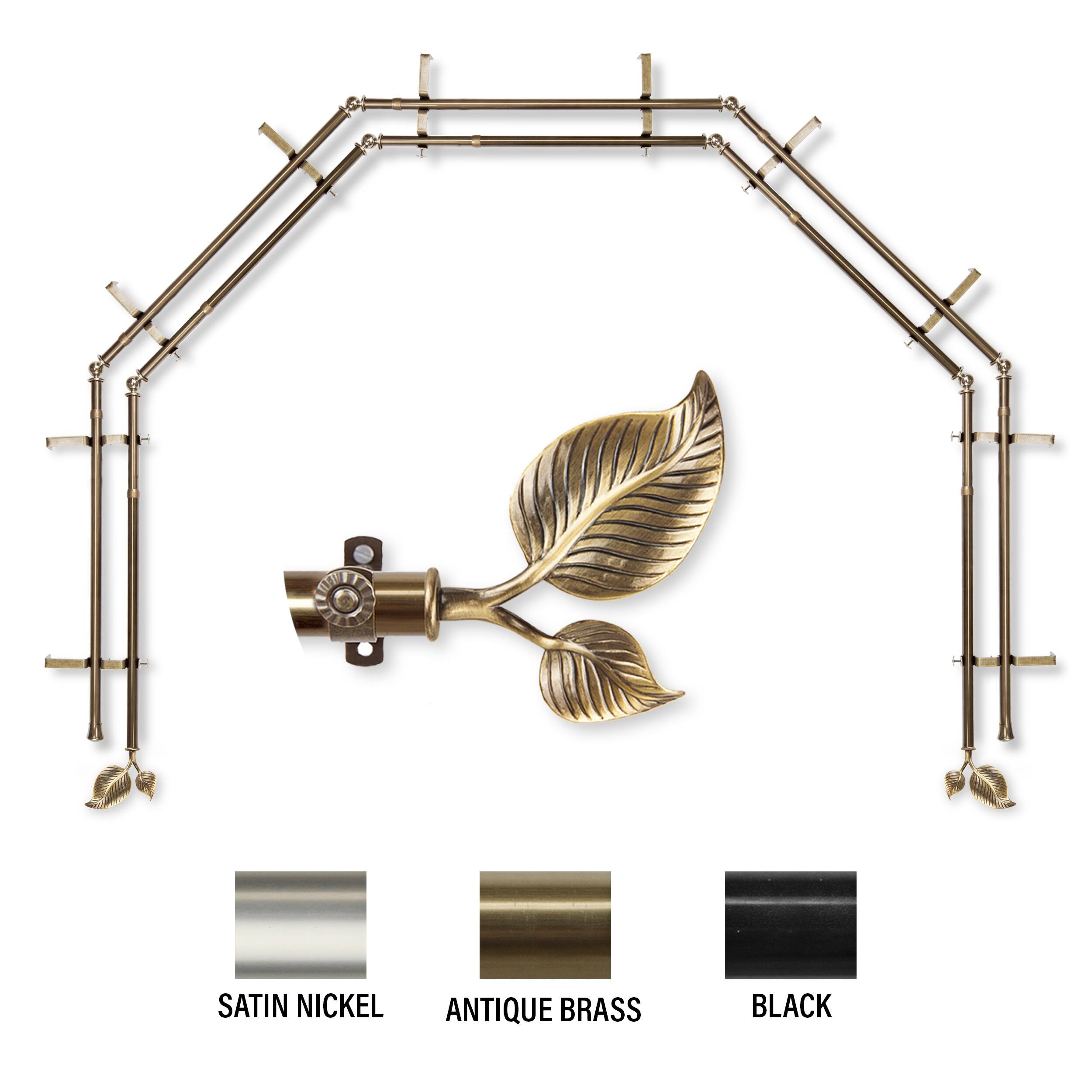 InStyleDesign Vine 13/16" 5Sided Double Bay Window Curtain Rod Bed Bath & Beyond 35568262