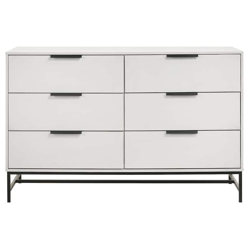 6-Drawer White Bedroom Dresser with Smooth Glide Drawers, Clean Modern Design, and Ample Storage Capacity