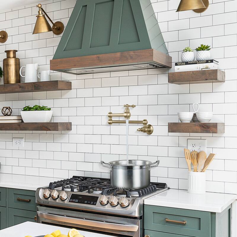 WOWOW Wall Mounted Pot Filler Faucet with Double Joints