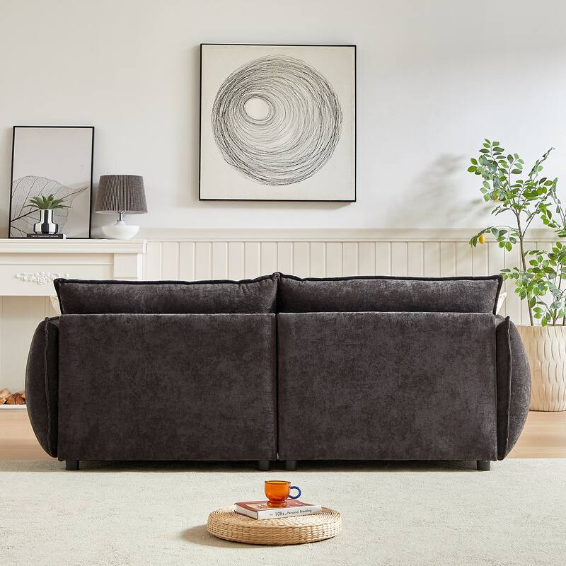 88" Modern Chenille Sofa with Extra 2 Pillows for Living Room