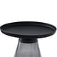 preview thumbnail 12 of 13, Black Titanium Coffee Table with Smoky Gray Glass Base, Round 19x20