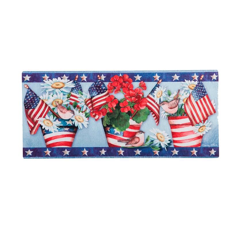 Sassafras Spring Summer Set of 4 Door Mats with Display Frame