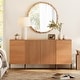 preview thumbnail 21 of 26, WAMPAT Wooden Reeded Baby Dresser For Bedroom, 61" 4-Door Cabinet For Kids, Mid Century Modern Closet Storage Organizer Mocha