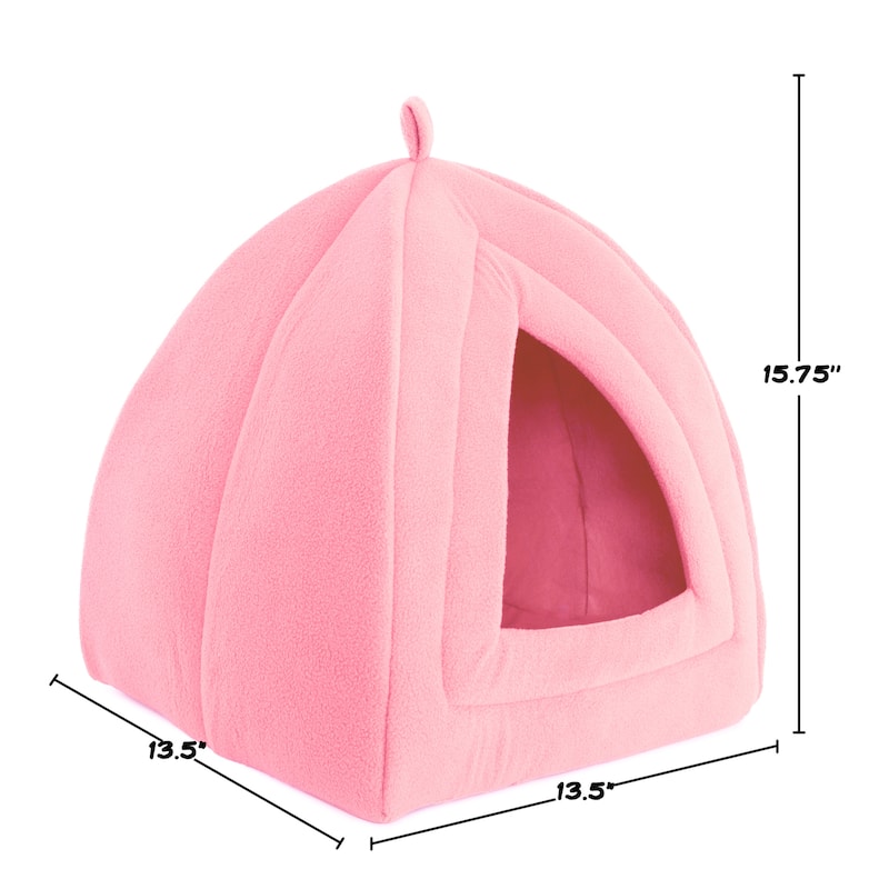 Petmaker Cozy Kitty House Cave Plush Cat Tent Bed with Removable Foam Cushion
