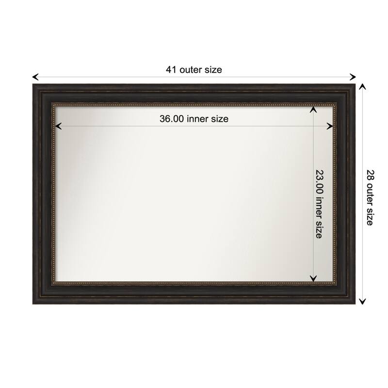 Accent Bronze Framed Non-Beveled Custom Wall Mirror, Bathroom Vanity Mirror - Outer Size: 41 x 28