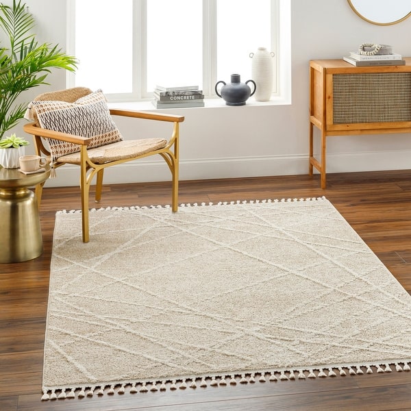slide 2 of 12, Adelyn Modern & Contemporary Area Rug Beige - 9' 2" x 12'