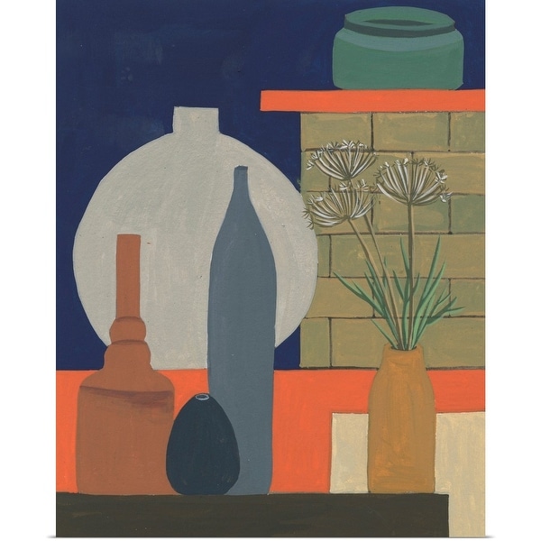 "Vases on a Shelf IV" Poster Print