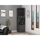preview thumbnail 39 of 40, TUHOME Syrah Corner Bar Cabinet with 2-Doors and 8 Cubbies - N/A