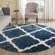 preview thumbnail 37 of 51, SAFAVIEH Montreal Shag Ucha 2-inch Thick Rug 6'7" Round - Blue/Ivory - Round