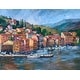preview thumbnail 2 of 1, John Beard Collection's "Italian Coastal Village" on Canvas Hand Embellished Art