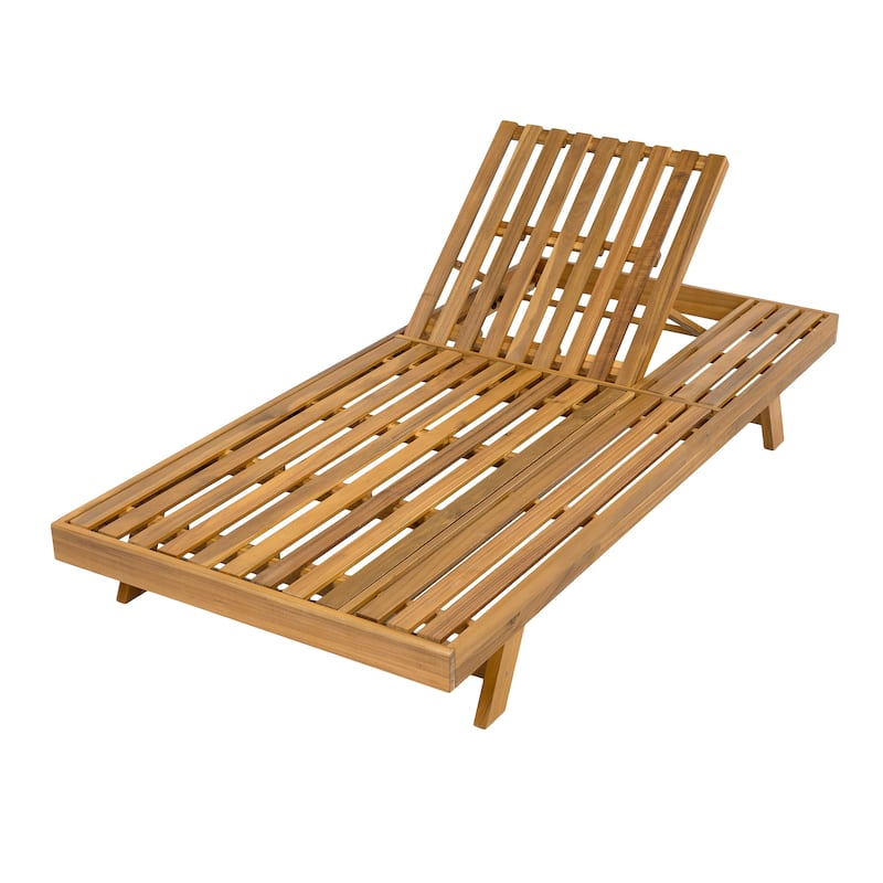 Christopher Knight Home- Harrison Acacia Outdoor Adjustable Chaise Lounge (Set of 4)