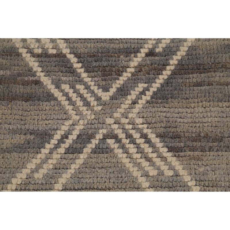 All-Over Trellis Moroccan Oriental Large Area Rug Handmade Wool Carpet - 9'8"x 14'8"