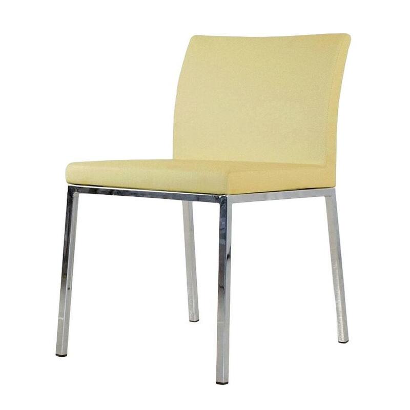 Kahlo Mid-Century Modern Leather Dining Chair - Yellow