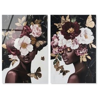 Her Collection Floral Art Set Acrylic Print by Art Remedy - Bed Bath ...