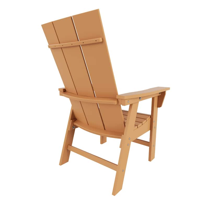 Polytrends Shoreside Hdpe All Weather Outdoor Patio Adirondack Dining Chair (1PC)
