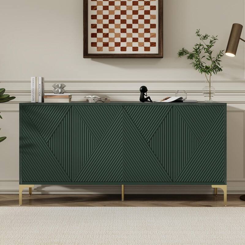 59.84" Wood Buffet Cabinet with Storage Modern Sideboard for Organized Living Spaces