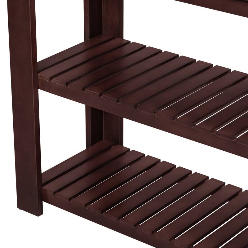 3 Tier Narrow Console Table Entryway Table with 4 Drawers and 2 Storage Shelves for Living Rooms Hallway