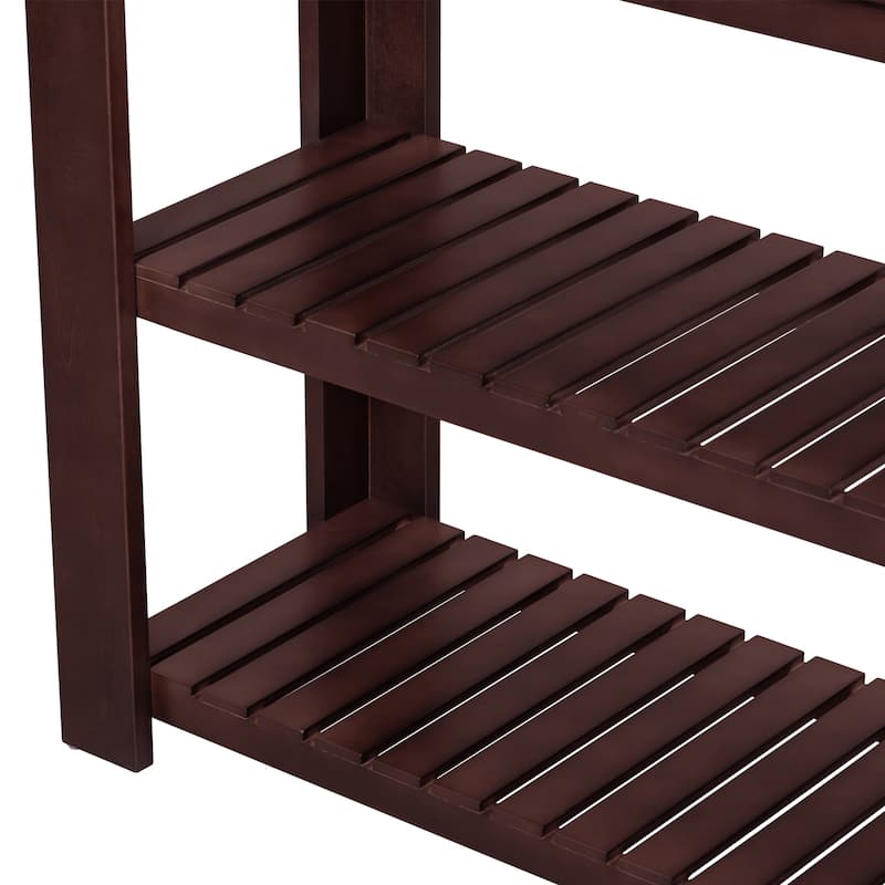 Stylish Entryway Console Table with 4 Drawers and 2 Shelves, Suitable for Entryways, Living Rooms.