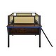 preview thumbnail 70 of 69, Metal Loft Bed with Rectangular Desk, LED lights, Storage Shelves and Hanging Storage Compartments, Safety Guard and Ladder
