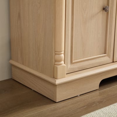 Farmhouse Style Kitchen Storage Cabinet with 3 Drawers and Doors