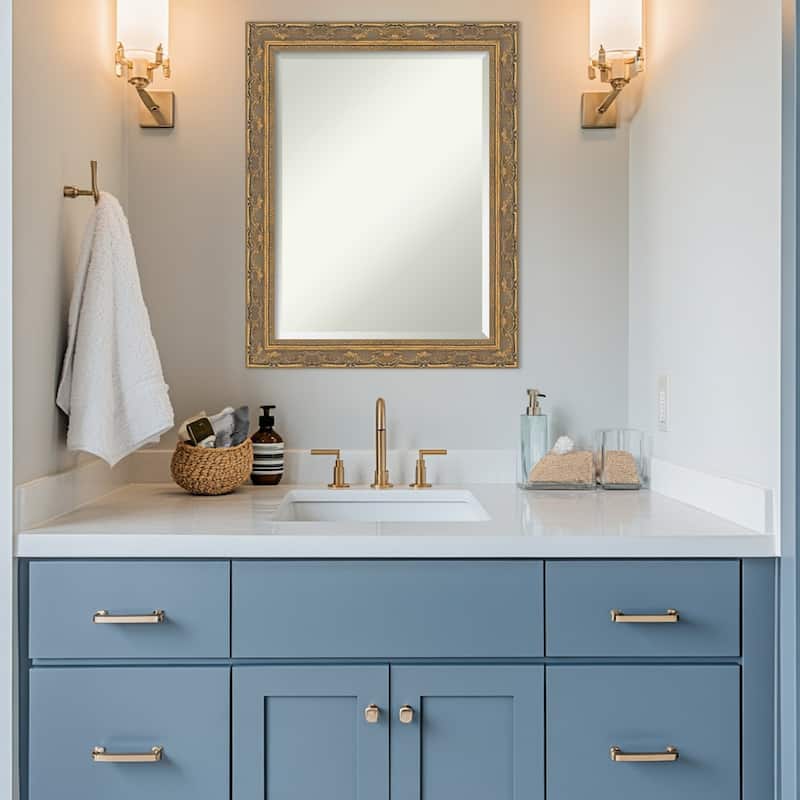 Filigree Beveled Framed Bathroom Vanity Wall Mirror