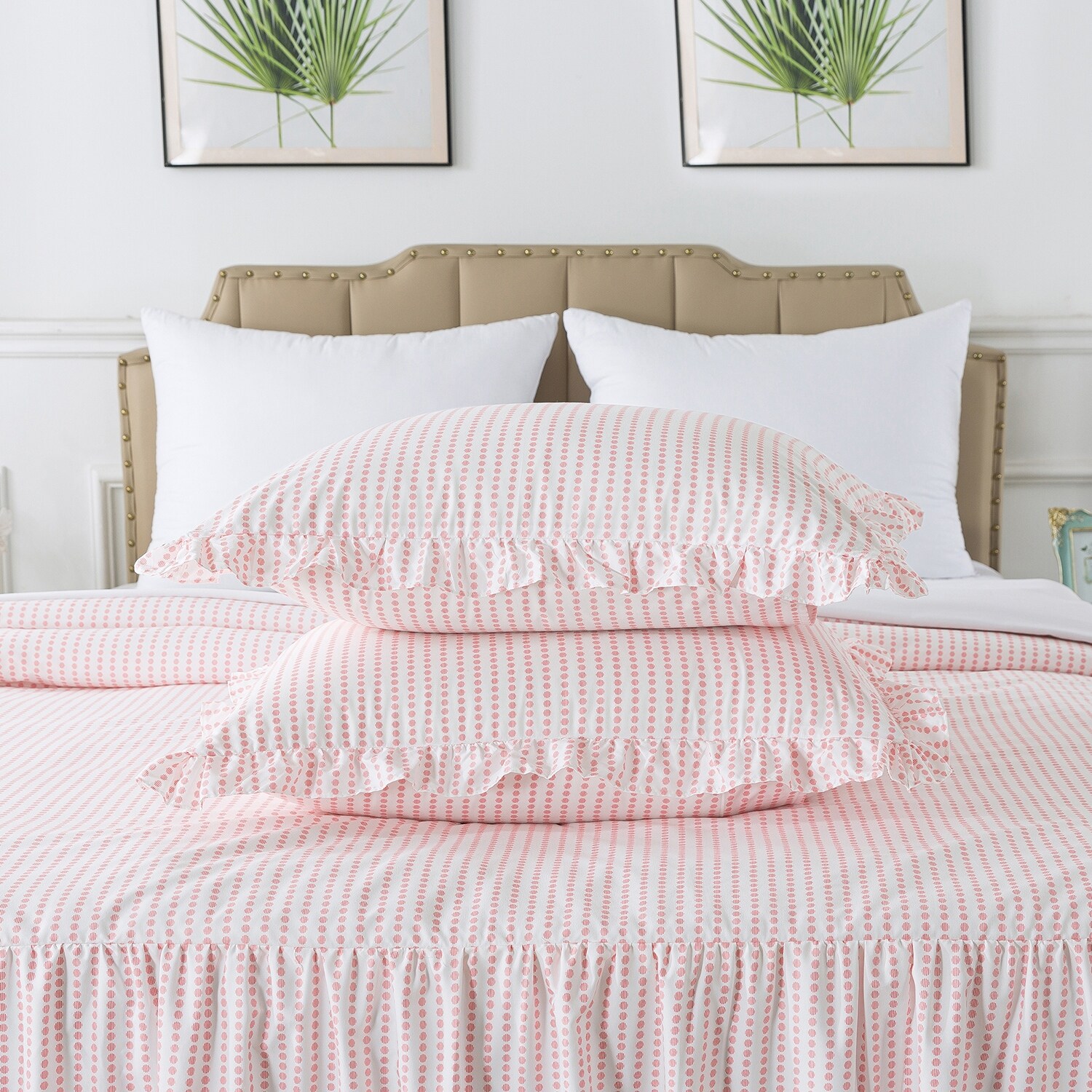 Details about   HIG 3 Piece ECHO Classic Ruffle Skirt Bedspread Set 30 inches Drop Pink 