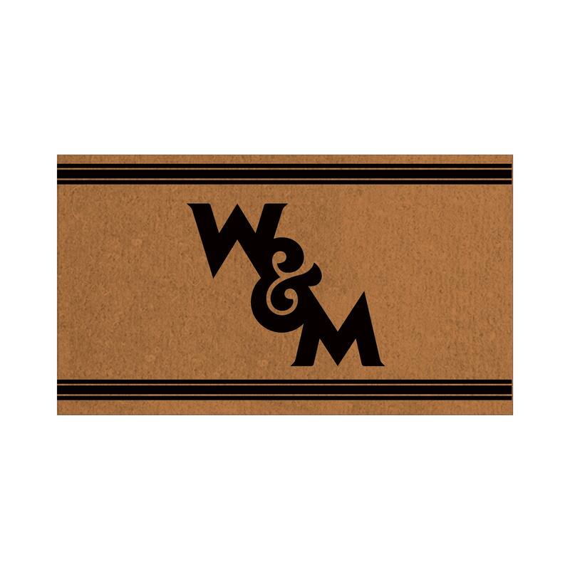 William & Mary Monochrome Indoor/Outdoor Coir Door Mat - 28" x 16"