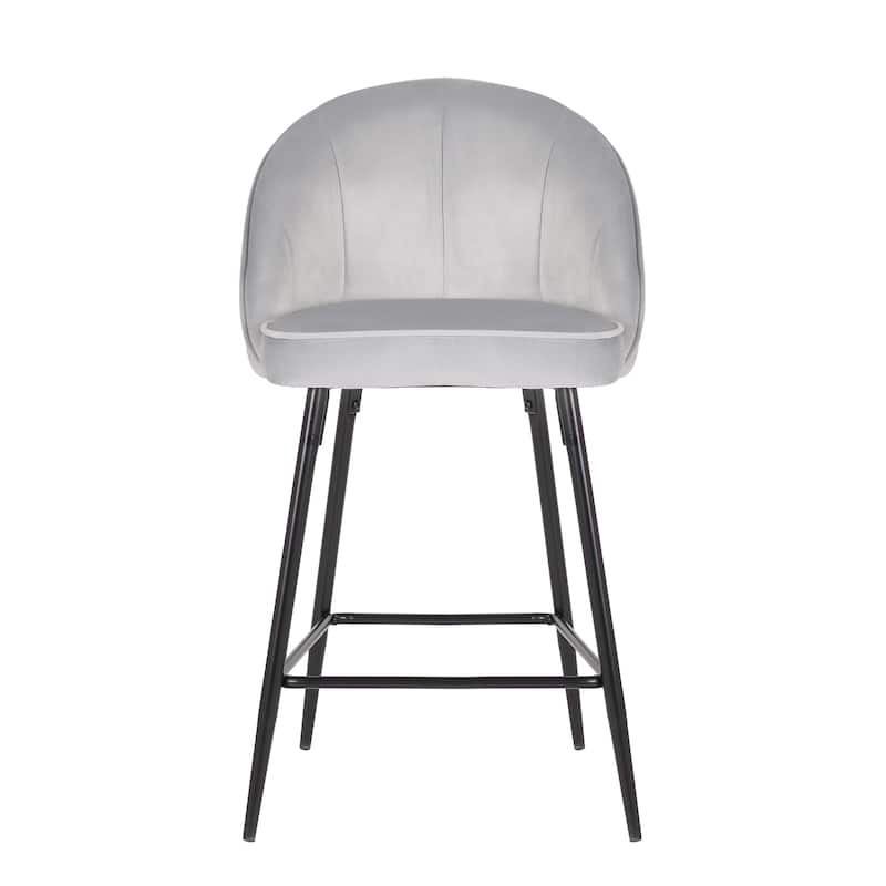 Porthos Home Freya Velvet and Metal Counter Stools (Set of 2)