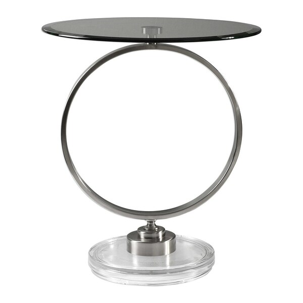27” Brushed Nickel Plated Iron Table - N/A