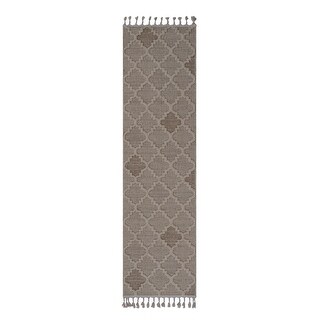 LOOM & LUXE Collection 2X8 Trellis Indoor/Outdoor Area Rug - 96" D x 26" W x 0.28" H