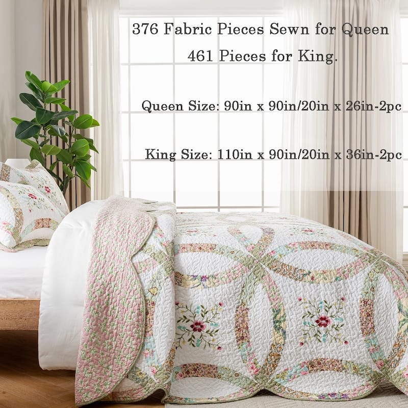 Handcrafted Cotton Patchwork Quilt Set, Hundred of Pieces Hand Sewn, Traditional & Timeless