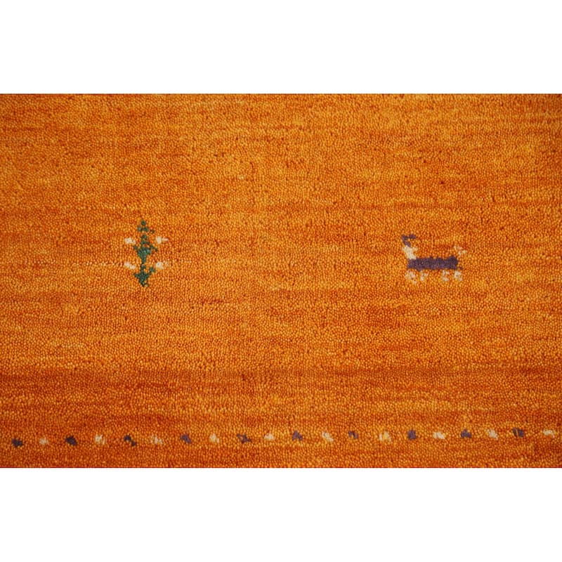 Hand Knotted Oriental 100% Wool Carpet Tribal Tribal Oranges & Rust Gabbeh Area Rug - 7' 7'' X 4' 10''
